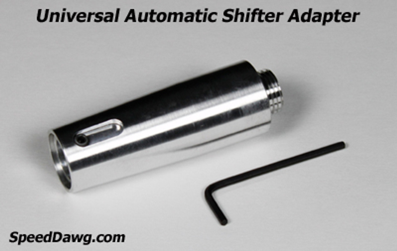 Universal automatic shifter adapter with 16mm x 1 50 threads polished